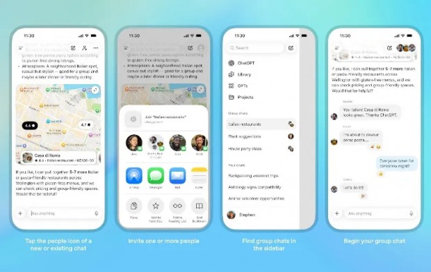 OpenAI тестирует групповые чаты в ChatGPT.