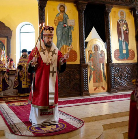 Великий Четверг, воспоминание Тайной Вечери. Божественная литургия в Бобруйском кафедральном соборе святителя Николая.