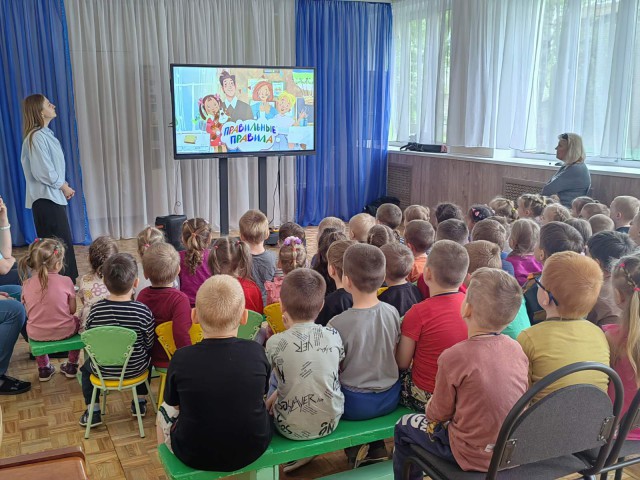 Просмотр мультфильма ´Праильные правила´.