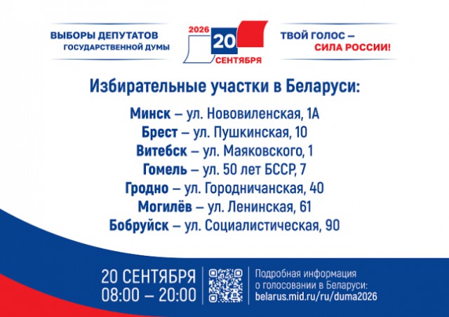 В Беларуси откроют 7 пунктов для голосования на выборах депутатов РФ.